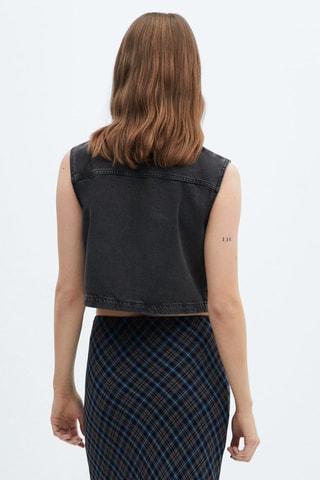 Gilet denim crop - Gris