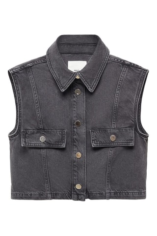 Gilet denim crop - Gris