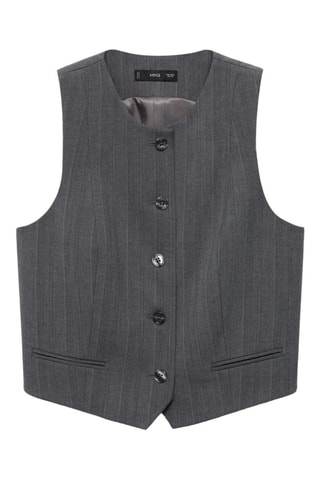 Gilet de costume à fines rayures - Gris