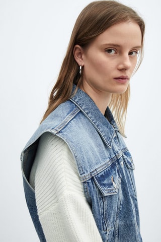 Gilet denim oversize - Bleu