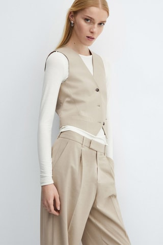 Gilet costume boutons - Beige