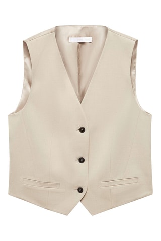 Gilet costume boutons - Beige
