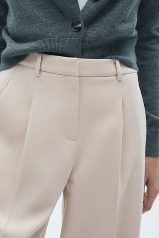 Pantalon droit pinces - Beige