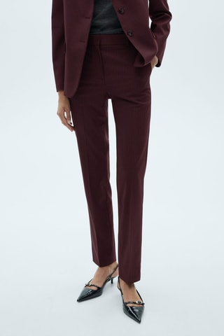 Pantalon de costume fines rayures - Bordeaux
