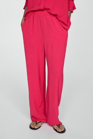 Pantalon fluide texturé - Fuchsia