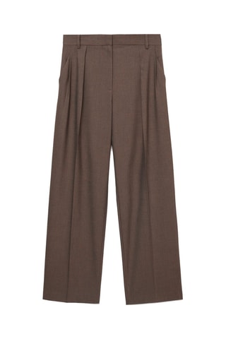 Pantalon droit pinces - Marron