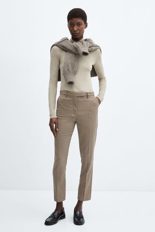 Pantalon skinny taille normale - Beige
