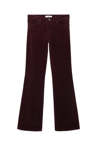 Pantalon flare taille normale velours câtelé - Lie de vin