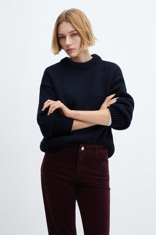 Pantalon flare taille normale velours câtelé - Lie de vin