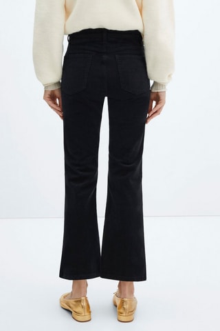 Pantalon flare crop velours câtelé - Noir