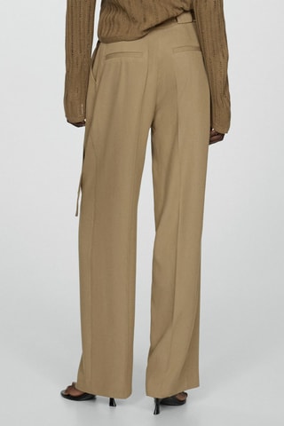 Pantalon droit avec ceinture - Kaki