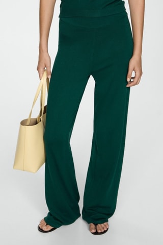 Pantalon maille wideleg - Vert foncé