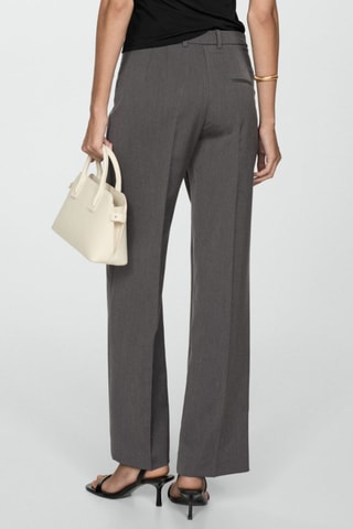 Pantalon droit pinces - Gris foncé chiné