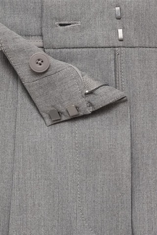Pantalon droit pinces - Gris clair chiné