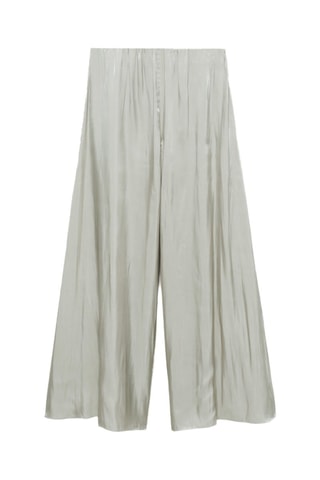 Pantalon fluide satiné - Vert-gris