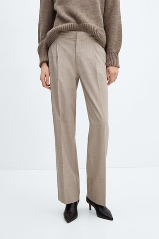 Pantalon droit jaspé - Beige