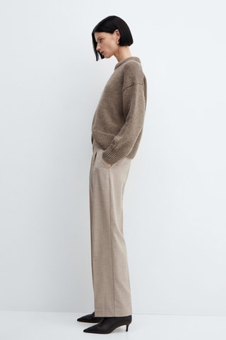 Pantalon droit jaspé - Beige