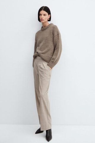 Pantalon droit jaspé - Beige