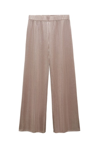 Pantalon wideleg taille élastique - Doré