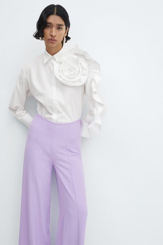 Pantalon coutures décoratives - Lilas