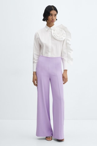 Pantalon coutures décoratives - Lilas