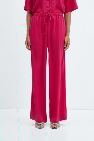 Pantalon wideleg taille élastique - Fuchsia