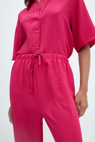 Pantalon wideleg taille élastique - Fuchsia