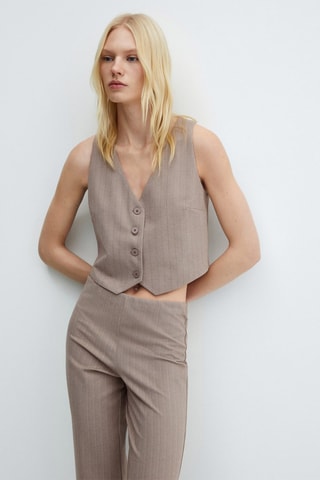 Pantalon droit maille - Taupe