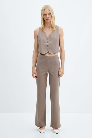 Pantalon droit maille - Taupe