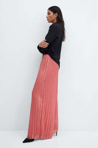 Pantalon wideleg plissé - Rose