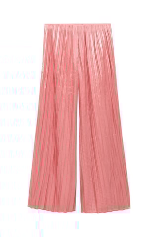 Pantalon wideleg plissé - Rose