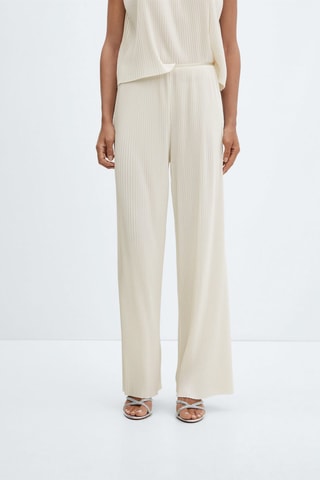 Pantalon wideleg plissé - Écru