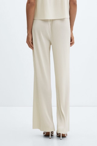 Pantalon wideleg plissé - Écru