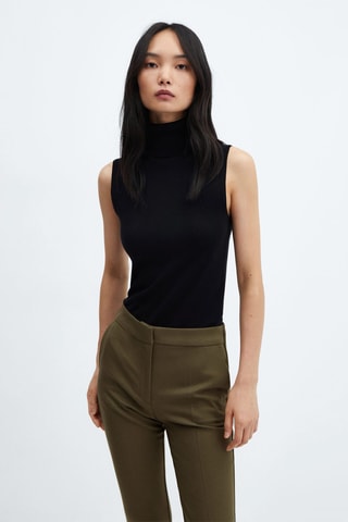 Pantalon skinny taille normale Vert
