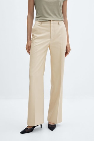 Pantalon wideleg similicuir - Écru