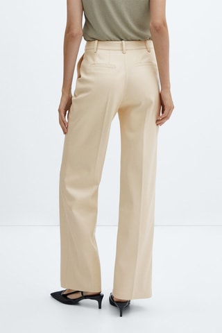 Pantalon wideleg similicuir - Écru