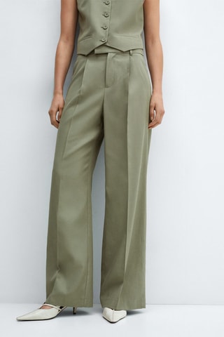 Pantalon costume pinces - Vert pastel