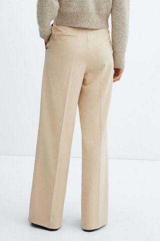Pantalon wideleg taille basse - Beige