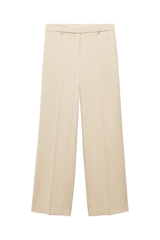 Pantalon wideleg taille basse - Beige