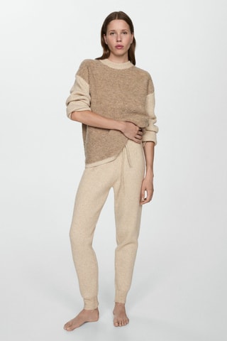 Pantalon jogger maille - Beige