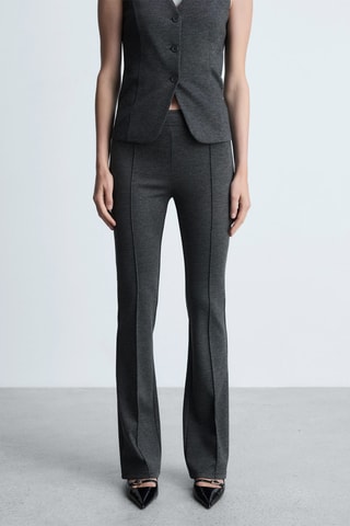 Pantalon flare coutures - Gris