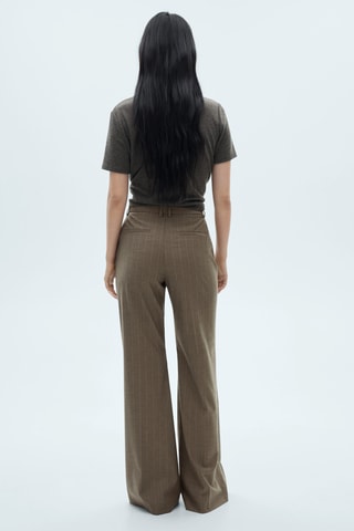 Pantalon flare rayures tennis - Beige