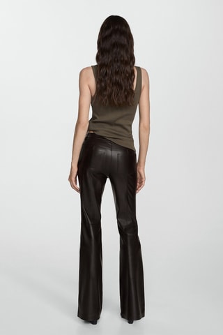 Pantalon flare similicuir - Marron