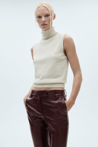 Pantalon flare effet serpent - Bordeaux