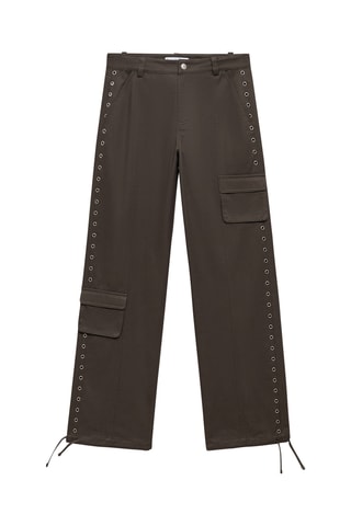 Pantalon parachute clouté - Gris