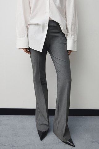 Pantalon évasé taille normale - Gris