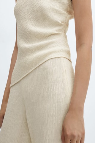 Pantalon wideleg texturé - Blanc cassé