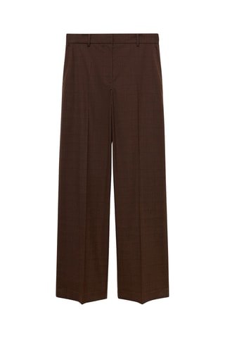 Pantalon droit à carreaux - Beige
