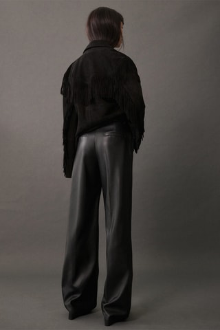 Pantalon wideleg similicuir - Noir