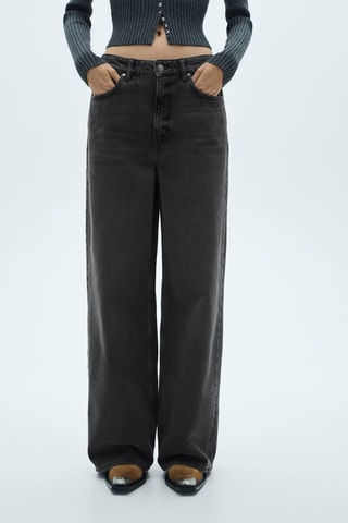 Jean wideleg loose taille basse - Noir